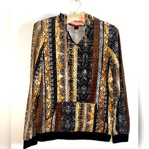 Boho Hooded Long-Sleeved Shirt